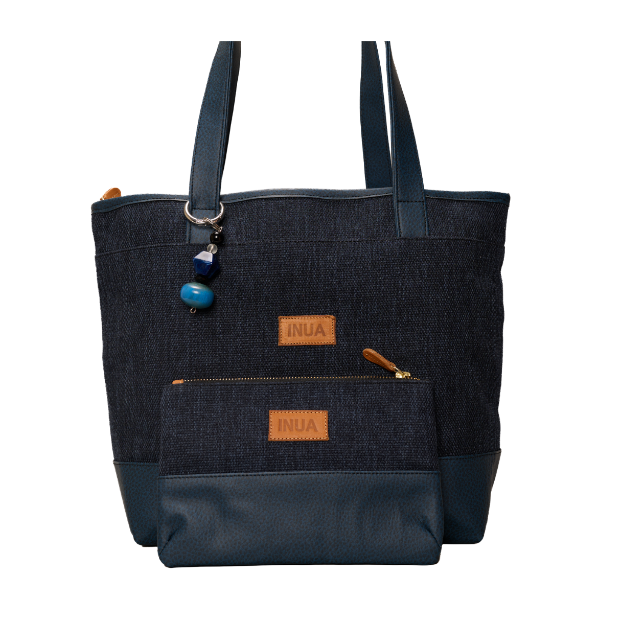 INUA Impact Double Tote with Pouch - Indigo Denim