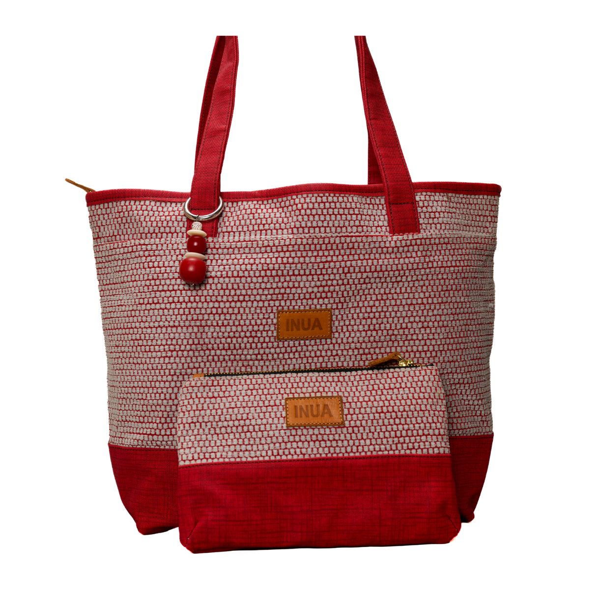 INUA Impact Double Tote with Pouch - Crimson Speckle