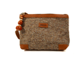 Inua Everyday Impact Pouch -Tan cork-textured with leather patch