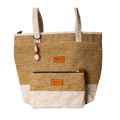INUA Impact Double Tote with Pouch - Golden Straw Weave