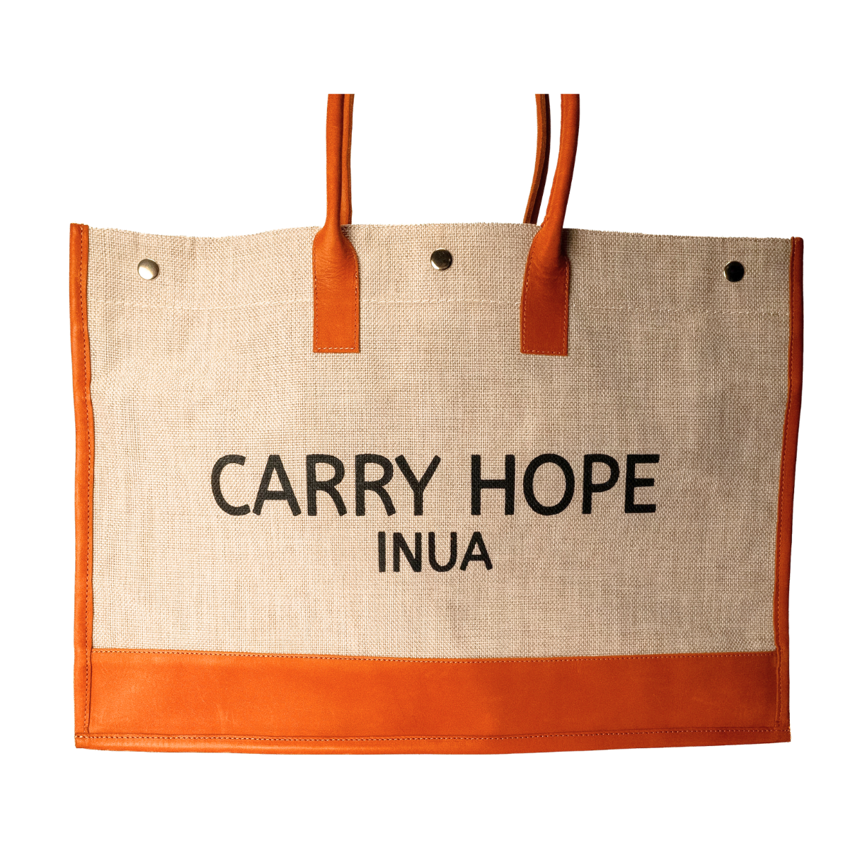 INUA Everyday Impact Tote – Natural Tan Weave with Leather Straps