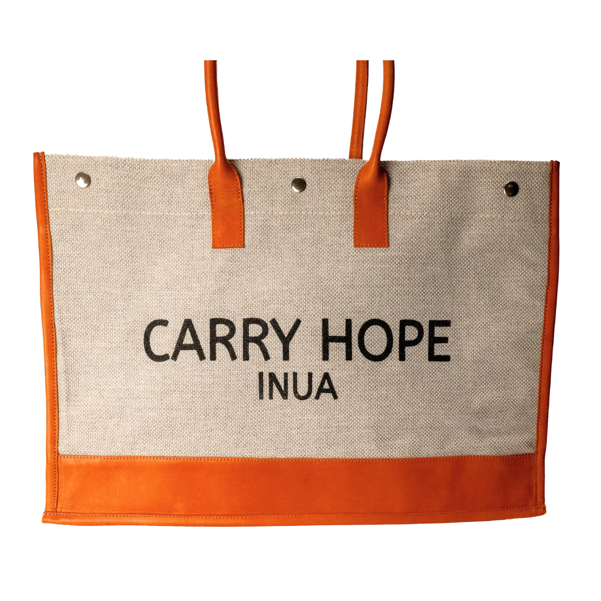 INUA Everyday Impact Tote – Oatmeal Canvas with Leather Straps