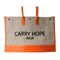 INUA Everyday Impact Tote – Grey Herringbone with Leather Straps