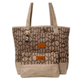 INUA Impact Double Tote with Pouch - Espresso Fretwork