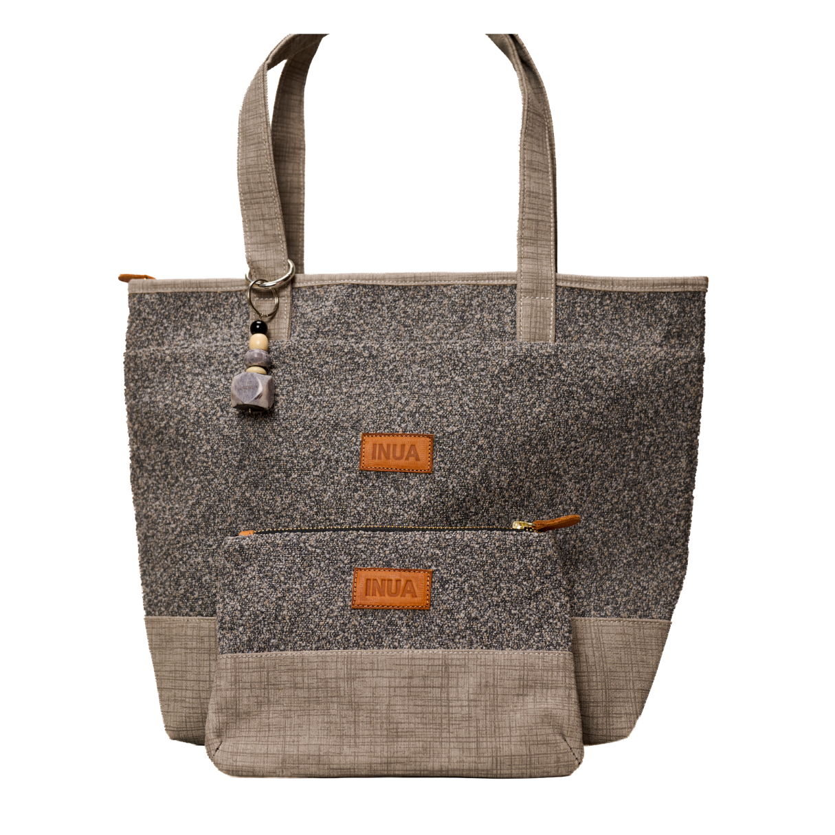INUA Impact Double Tote with Pouch - Pepper Colorblock