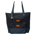 INUA Impact Double Tote with Pouch - Navy Ripple Weave
